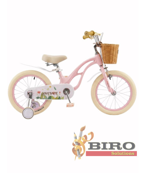 Bicicletă pentru copii Antule 18 inch, alb–roz
